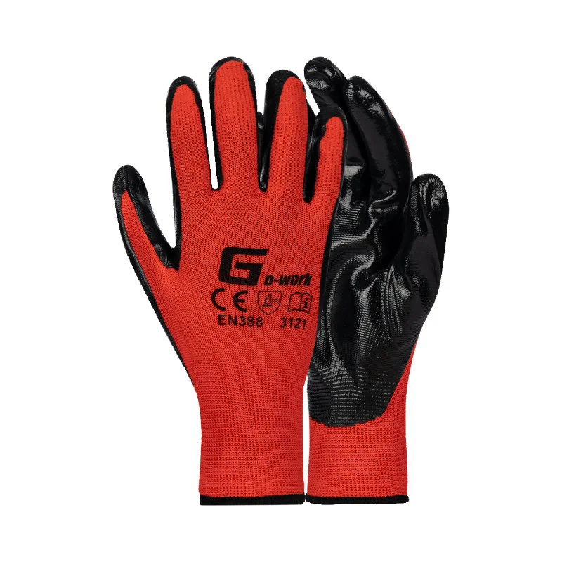 Pioneer Nitrile Dipped Gloves, Econo Red/Black, (G021) 1 Pioneer Econo Nitrile Dipped Red/Black G021