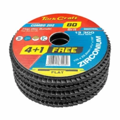 Tork Craft Flap Disc Zirconium 115mm Flat 4+1 Free COMBO 202-80R