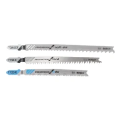 Bosch Pro Jigsaw Blade Set, T 123 XF (Metal), T 234 X (Wood), T 345 XF (Wood & Metal), 3pcs 2607010515