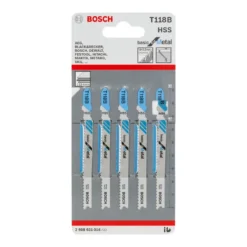 Bosch Pro Jigsaw Blade HSS T 118 B Basic for Metal, 5pcs (medium-thick sheet metal) 2608631014
