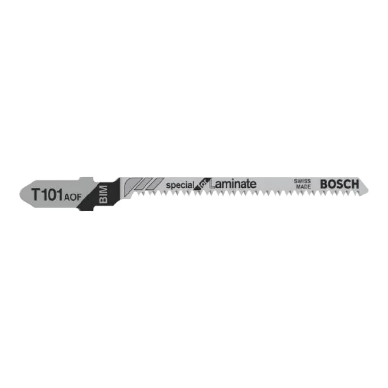 Bosch Pro Jigsaw Blades 83mm 3pcs BIM Special for Laminate 1 Bosch Pro Jigsaw Blade BIM T 101 AOF Special for Laminate, 3 pc (esp. for curve cuts) 2608636432