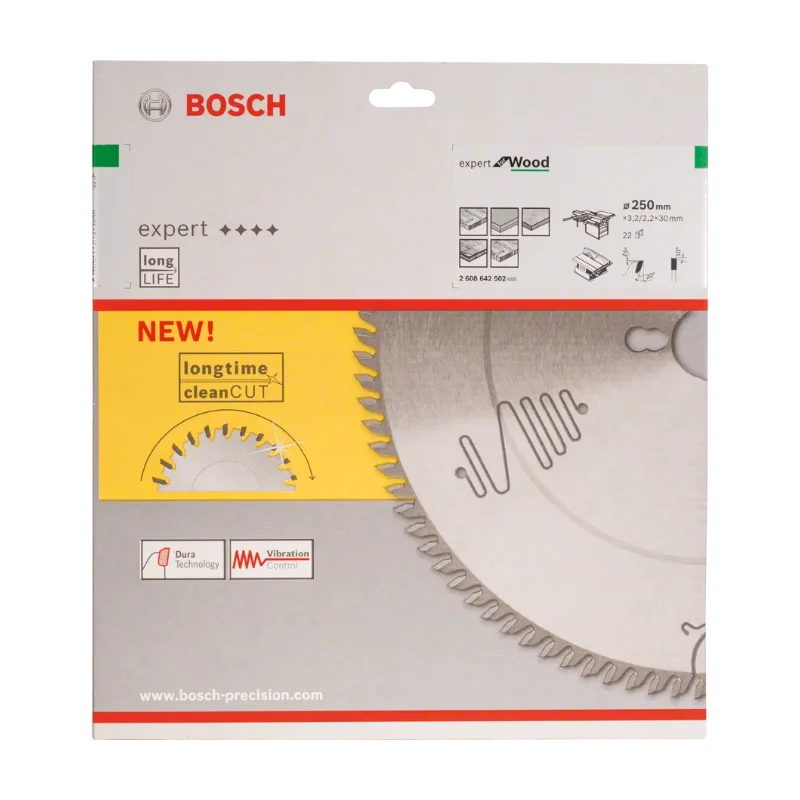 Bosch Pro Circular Saw Blades 250x30x3,2mm 22T, Expert - Wood 2 Bosch Pro Expert for Wood 250x30x3,2 mm, 22T 2608642502