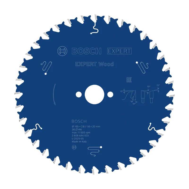 Bosch Pro Circular Saw Blades 165x20x2,6mm 36T, Expert - Wood 1 Bosch Pro Expert for Wood 165x20x2,6 mm, 36T 2608644023