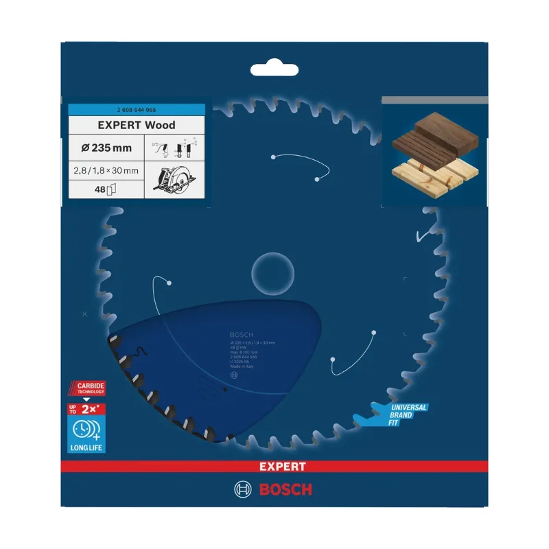 Bosch Pro Circular Saw Blades 235x30x2,8mm 48T, Expert - Wood 2 Bosch Pro Expert for Wood 235x30x2,8 mm, 48T 2608644065