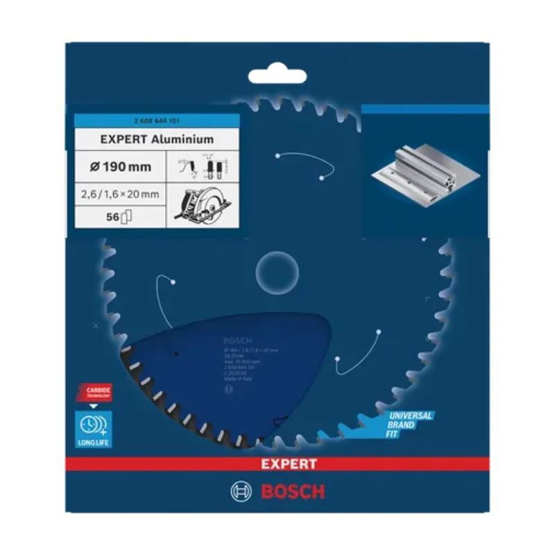 Bosch Pro Circular Saw Blades 190x20x2,6mm 56T, Expert - Aluminium 2 Bosch Pro Expert for Aluminium 190x20x2,6 mm, 56T 2608644101