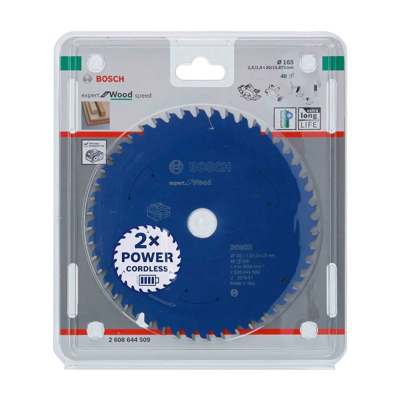 Bosch Pro Circular Saw Blades 160x20x1.5/1mm 48T, Expert - Wood, GKS 18V 2 Bosch Pro Expert for Wood, GKS 18V, 160x20x1.5/1 mm, 48T 2608644509