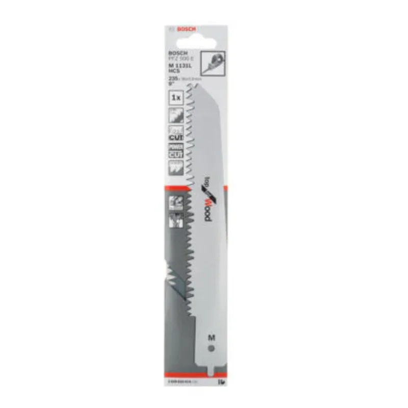 Bosch Pro Sabre Saw Blades 235mm 36x0.9mm, HCS M 1131 L Coarse & Green Wood, Firewood, Branches 2 Bosch Pro Recipro Saw Blade HCS M 1131 L Coarse & green wood, firewood, branches, 235x36x0.9 2608650414
