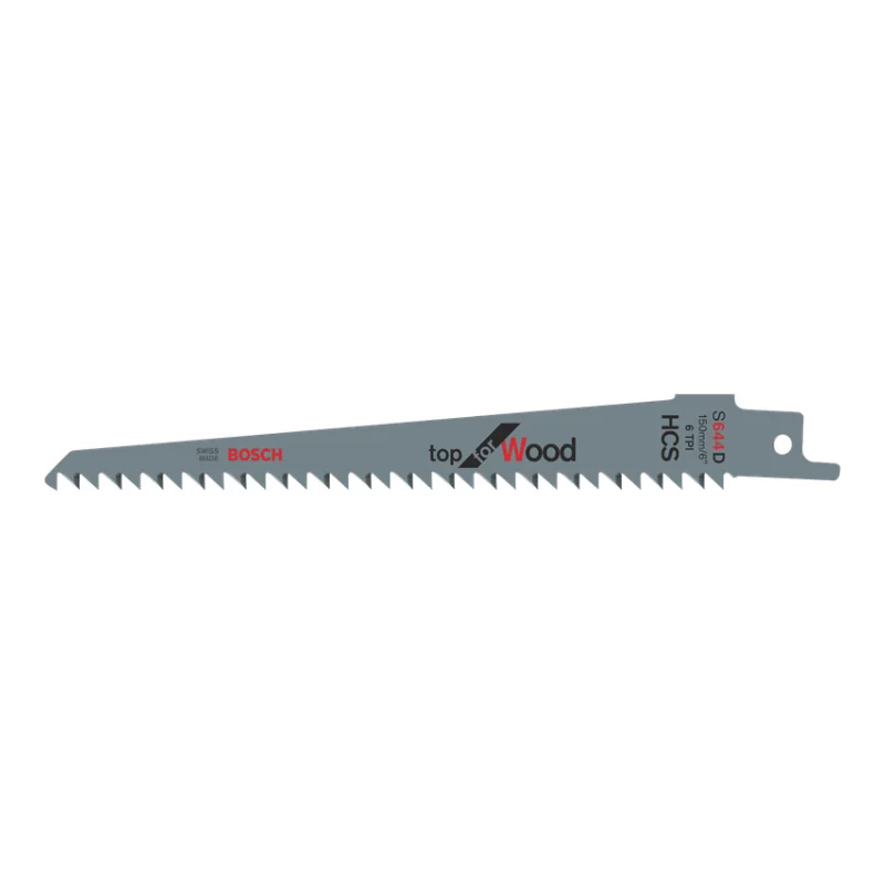 Bosch Pro Sabre Saw Blades 150mm 19x1.25mm 2pcs, HCS S 644 D Top for Wood 1 Bosch Pro Recipro Saw Blade HCS S 644 D Top for Wood, 150x19x1.25, 2pcs 2608650614