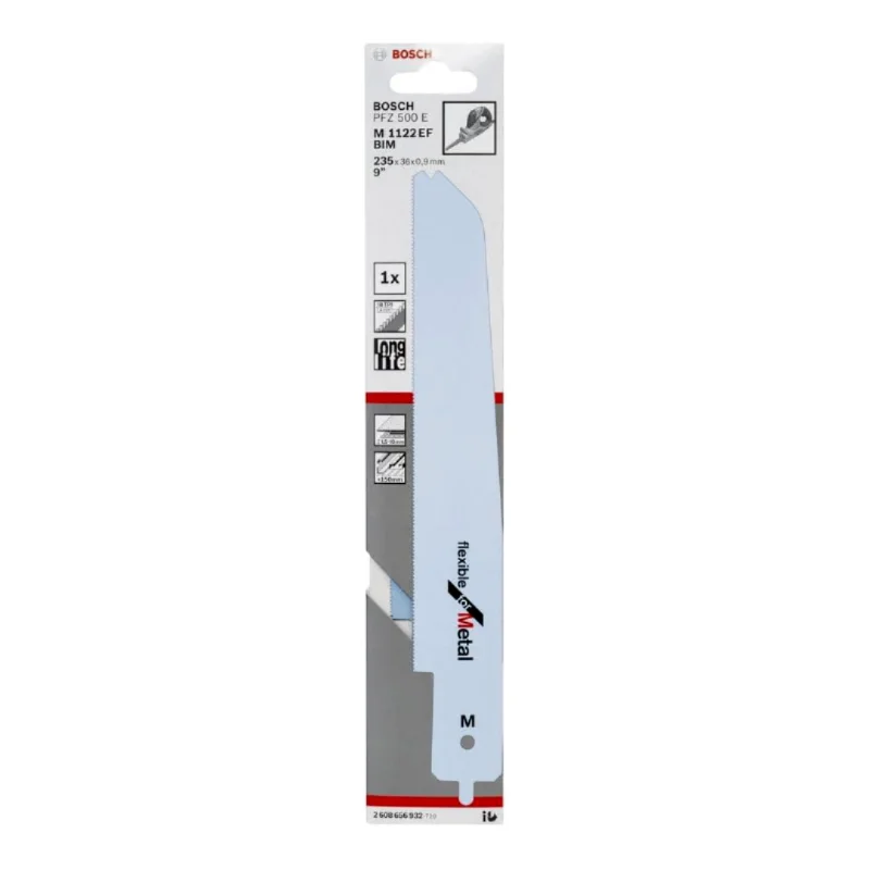 Bosch Pro Sabre Saw Blades 235mm M 1122 EF Flexible for Metal for Bosch Multisaw PFZ 500 E 2 Bosch Pro Recipro Saw Blade M 1122 EF Flexible for Metal for Bosch Multisaw PFZ 500 E 2608656932