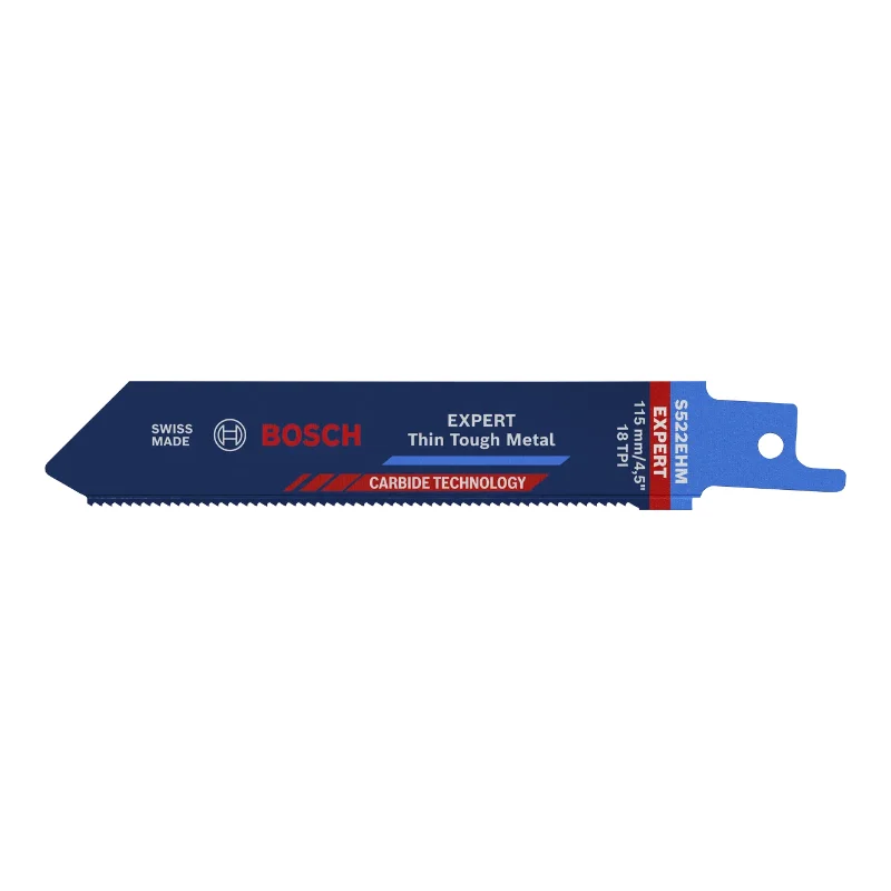 Bosch Pro Sabre Saw Blades 115mm 19x1mm S 522 EHM Endurance for Stainless Steel 1 Bosch Pro Recipro Saw Blade S 522 EHM Endurance for Stainless Steel, 115x19x1 2608900359