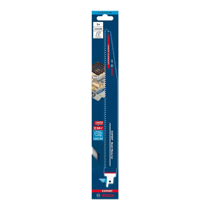 Bosch Pro Sabre Saw Blades 300mm 25x1.25mm S 1256 XHM Carbide Progressor for Wood and Metal 2 Bosch Pro Recipro Saw Blade S 1256 XHM Carbide Progressor for Wood and Metal, 300x25x1.25 2608900394