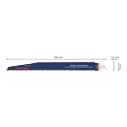Bosch Pro Sabre Saw Blades 300mm 25x1.25mm S 1256 XHM Carbide Progressor for Wood and Metal 5 Bosch Pro Recipro Saw Blade S 1256 XHM Carbide Progressor for Wood and Metal, 300x25x1.25 2608900394
