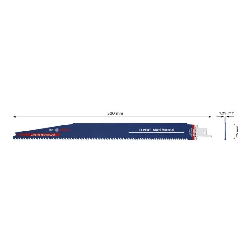 Bosch Pro Sabre Saw Blades 300mm 25x1.25mm S 1256 XHM Carbide Progressor for Wood and Metal 3 Bosch Pro Recipro Saw Blade S 1256 XHM Carbide Progressor for Wood and Metal, 300x25x1.25 2608900394