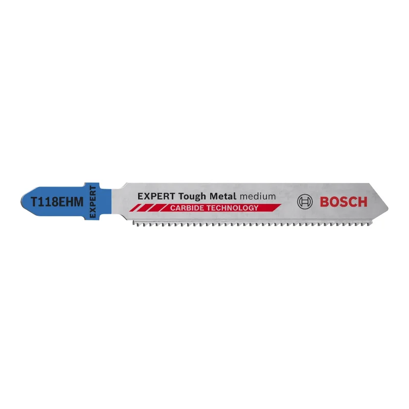Bosch Pro Jigsaw Blades 83mm 3pcs HM/TC Special for INOX 1 Bosch Pro Jigsaw Blade HM/TC T 118 EHM Special for INOX, 3pcs (recom. max material thickness: 5 mm) 2608900562