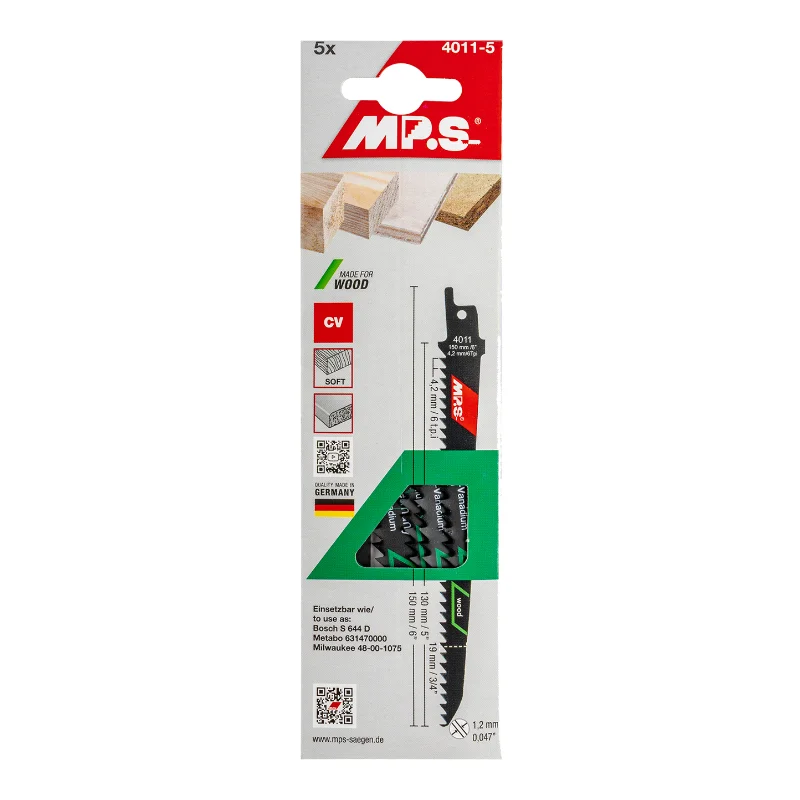 MPS Sabre Saw Blades 150mm 6 TPI 5pcs SoftwMPS4011 2 MPS4011 MPS Sabre Saw Blade 150Mm 6 Tpi 5pcs MPS4011-5