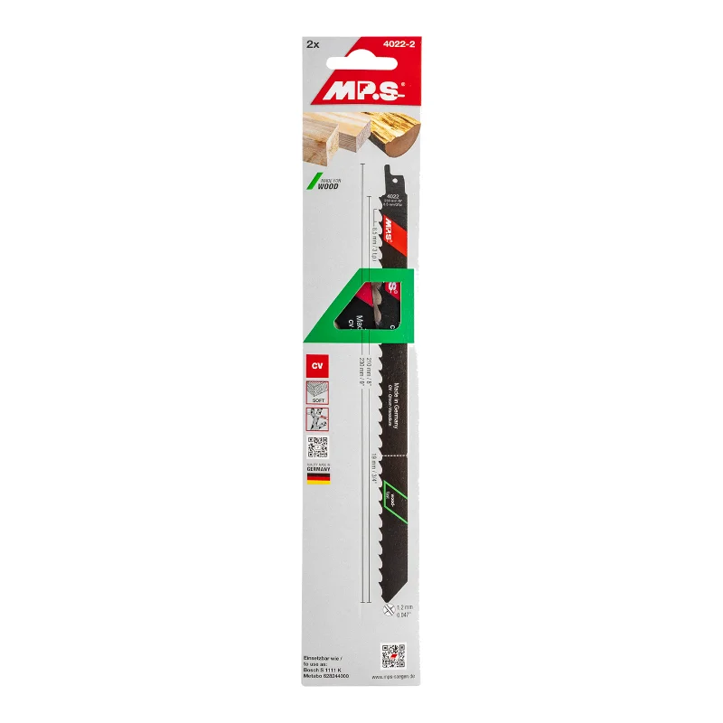 MPS Sabre Saw Blades 230mm 2pcs Soft Wood MPS4022-2 2 MPS Sabre Saw Blade Soft Wood, Const And Firewood 230mm 3 TPI 2pcs MPS4022-2