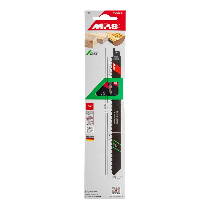 MPS Sabre Saw Blades 230mm 5pcs Soft Wood MPS4022 2 MPS Sabre Saw Blade Soft Wood, Const And Firewood 230mm 3 TPI 2pcs MPS4022-5