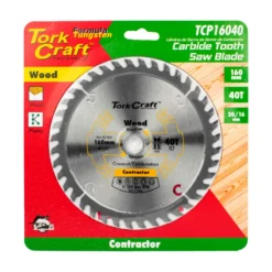 Tork Craft Contractor Blade 160 X 40t 20/16 Circular Saw TCT TCP16040