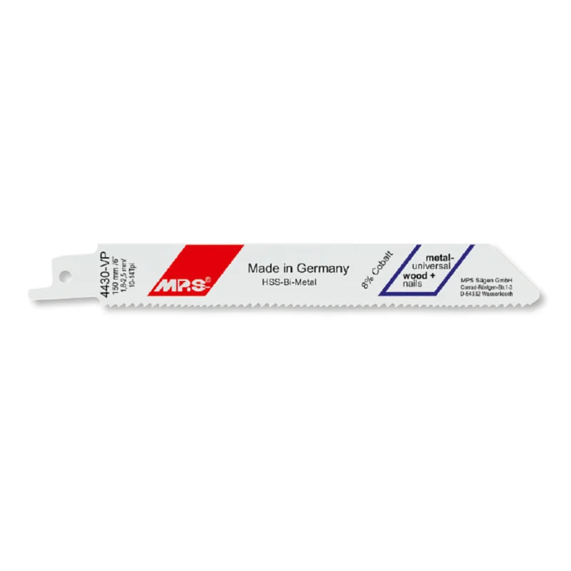 MPS Sabre Saw Blades 150mm 5pcs Wood/Metal MPS4430‑VP 1 MPS Sabre Saw Blade 150mm 14/10 TPI 5pcs MPS4430-VP