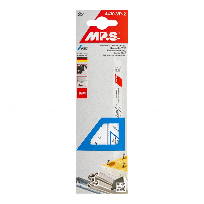 MPS Sabre Saw Blades 150mm 2pcs Wood/Metal MPS4430-VP-2 2 MPS Sabre Saw Blade 150mm 14/10 TPI 2pcs MPS4430-VP