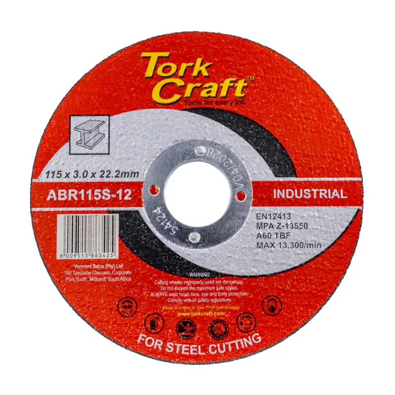 Tork Craft Cutting Disc Industrial Metal 115x3.0mm 1 Tork Craft Cutting Disc Industrial Metal 115x3.0x22.2mm ABR115S-12