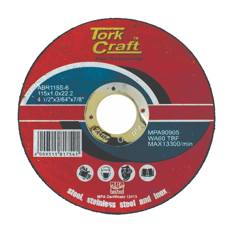 Tork Craft Cutting Disc Steel SS 115x1.0mm ABR115S-6 (10) 1 Tork Craft Cutting Disc Steel & Ss 115x1.0x22.2mm ABR115S-6 (10)