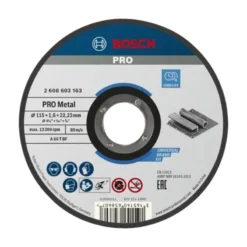 Bosch PRO Straight cutting Standard Metal A 60 T BF, 115x22,23x1.6mm 2608603163