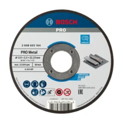 Bosch PRO Metal Cutting Disc 115x2.5x22.23mm, Straight Standard A 30 S BF, 2608603164,