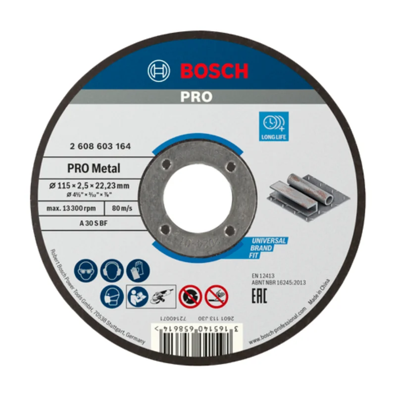 Bosch PRO Metal Cutting Disc 115x2.5mm 2608603164 1 Bosch PRO Metal Cutting Disc 115x2.5x22.23mm, Straight Standard A 30 S BF, 2608603164,